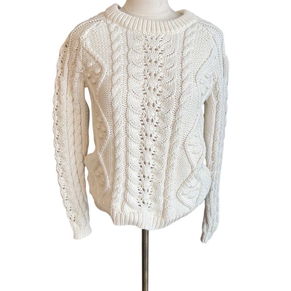 Chic Ivory Cable Knit Sweater